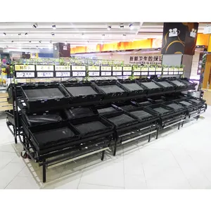 supermarket vegetable and fruit display rack shelves