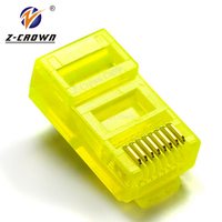Conector RJ45 Cat5e Cat6 Cat6A Cat7 UTP 8P8C con Revestimiento de Oro de 0u 1u 3u 15u 30u 50u
