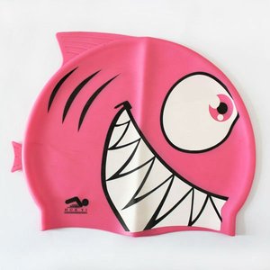 <span class=keywords><strong>Gorro</strong></span> de natación con dibujos animados para niños, de gel de sílice suave, con tiburón - Product Image 1