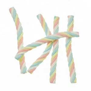 thin and long strip shape rainbow color marshmallow