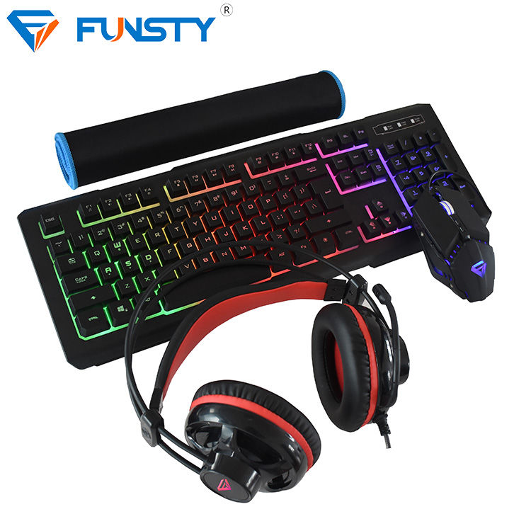 Индивидуальные Логотип комбо игровая клавиатура и мышь с Mousepad Completo Kit Gamer