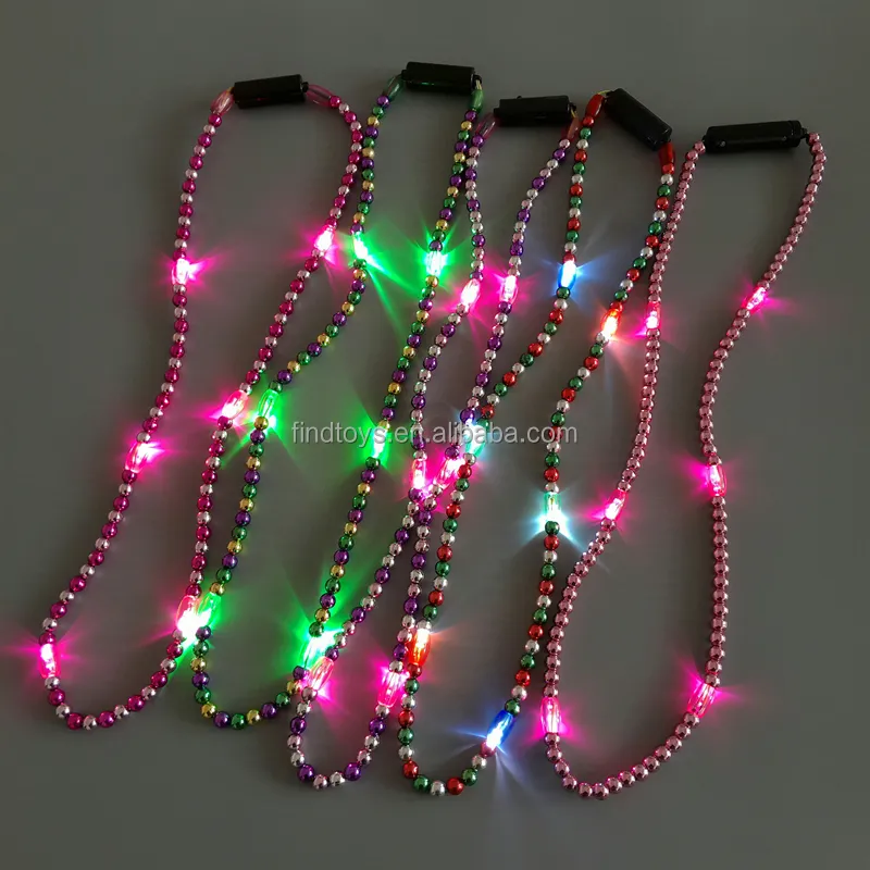 Collier de perles LED Mardi Gras, pendentif pour fête, vente en gros, 2023