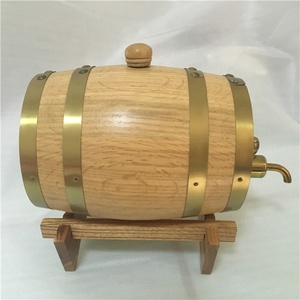 Baril de chêne américain 1,5 l-30l avec support, Spigot Spirit Keg Mini distributeur de baril de whisky Baril de vieillissement en chêne <span class=keywords><strong>pour</strong></span> vin, bière, rhum et liqueur - Product Image 4