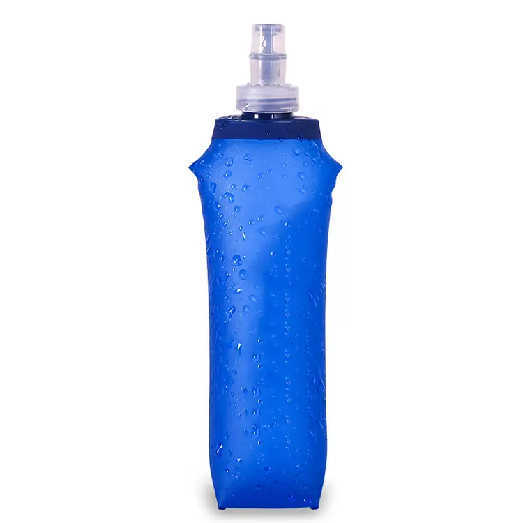 bpa free bottle blue 500ml soft flask sports foldable plastic water bottle dropship hydration bottle for running