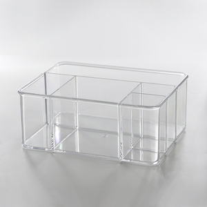 Étui organisateur de maquillage en plastique transparent avec compartiments - Product Image 2