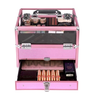 Valigetta per Trucco in Alluminio di Lusso, Organizer per Cosmetici, Beauty Case Professionale per Artisti, con Coperchio Trasparente in Acrilico - Product Image 6
