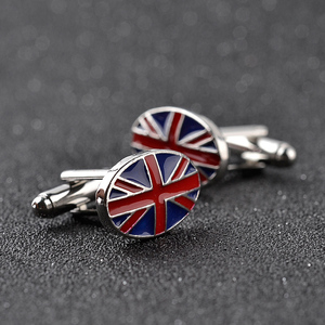 Cadeau de mariage à la mode pour hommes Nouveau <span class=keywords><strong>drapeau</strong></span> britannique Logo Boutons Chemise française Boutons de manchette - Product Image 3