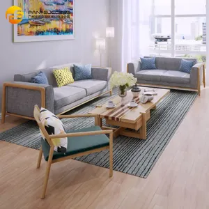 Custom Wooden Furniture Model Sofa Set Living Room Wooden Arms Sofas China