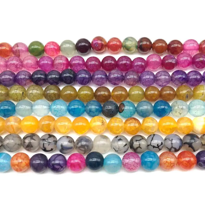 Natural Stone Strand Beads String Matte Color Agates Round 6 mm 8 mm For DIY Jewelry Making Supplies