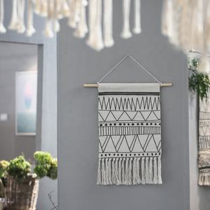 Northern european black wavy design hand knotted tassels gq000071  wall <strong>hanging</strong> <strong>arabic</strong> tapestry boho basket floor mat boho - Product Image 1
