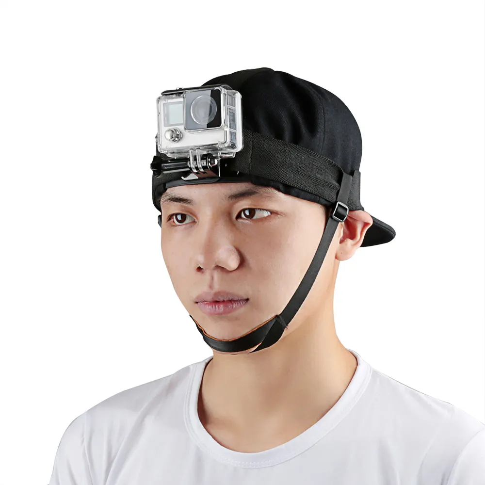 Adjustable Nylon Belt Head Strap Mount Headband with chin mount for gopro accessories