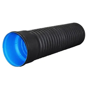 SN4 SN8 SN16 18 Inch Hdpe Double Wall Corrugated PE Drainage Pipe Dwc Hdpe Plastic Culvert Pipe
