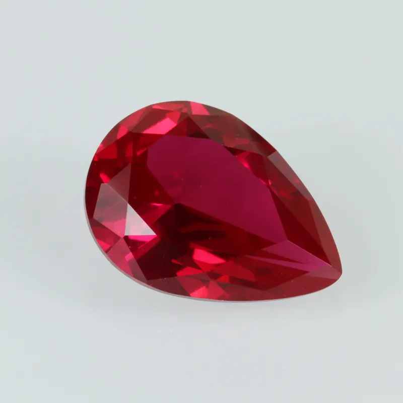 Fábrica diretamente pear cut 5 # cor preço por quilate ruby gem pedra artificial por atacado