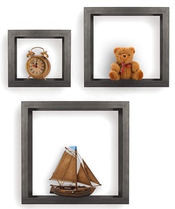 Étagère <span class=keywords><strong>murale</strong></span> flottante carrée <span class=keywords><strong>en</strong></span> <span class=keywords><strong>bois</strong></span>, organisateur <span class=keywords><strong>en</strong></span> forme de cube - Product Image 2