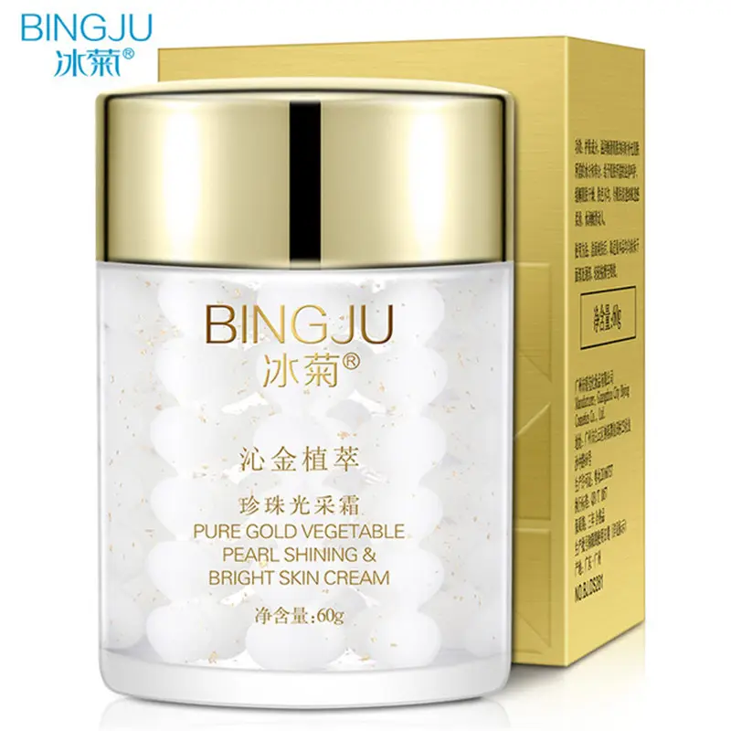 BINGJU — crème pour le visage, soin de la peau, hydratant, nourrissant, or pur, perle végétale, brillant et éclaircissant