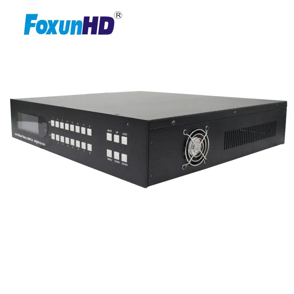70M 8X8 HDBaseT Matrix FOXUN SX-MX12B รองรับ4K @ 60Hz สนับสนุนเครื่องมือ POC HDCP 2.2/1.4ตามมาตรฐาน RS232 PC