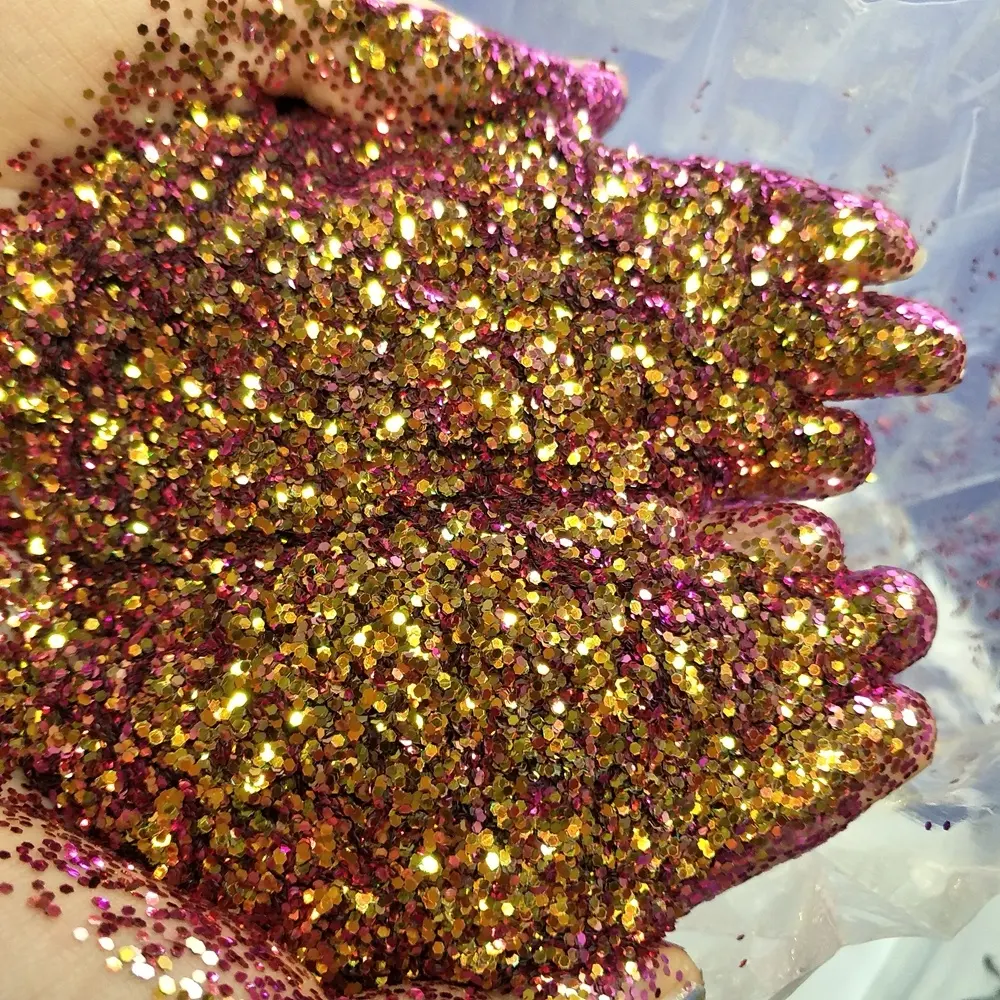 Renk değiştiren glitter gelen renk değişimi farklı açılarda bukalemun glitter yılbaşı kozmetik tırnak sanat oyuncak öğrenci el sanatları