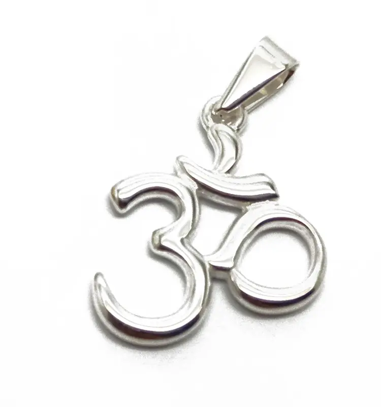 Olivia Meditatie Boeddhistische Ohm Ketting Rvs Zilver Hindoe Symbool Om Aum Yoga Vrede India Hanger