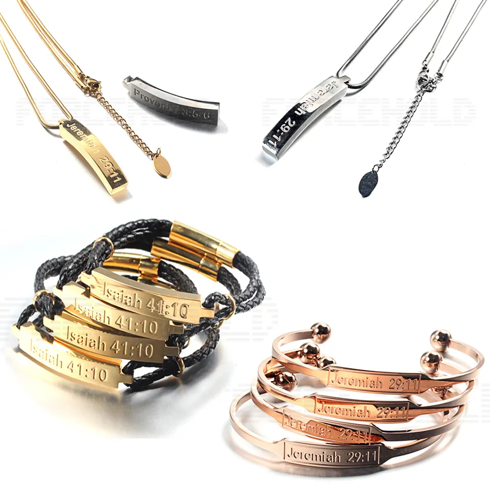 La bibbia cita le collane con braccialetti a tema accessori per l'abbigliamento servizi di personalizzazione