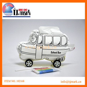 Vente chaude 23*16 cm gonflable enfants jouet peinture autobus <span class=keywords><strong>scolaire</strong></span> bricolage peinture ballon - Product Image 1