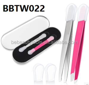 Kit Pinset bulu mata palsu pisau cukur sikat sisir gunting baja tahan karat pembentuk bulu mata gaya rambut alis merah muda 8 buah