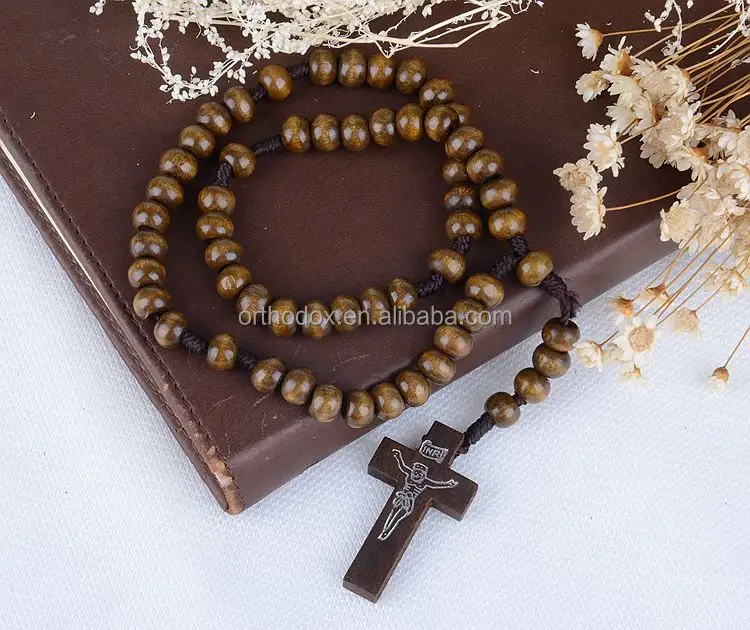 A J 6 Years Experience high quality natural wood rosary miraculous Christian Rosary 59 beads crosses for rosaries.