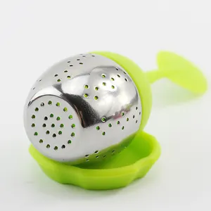 Customize Silicone Handle Stainless Steel Tea Infuser Strainer Loose Leaf Tea Infuser