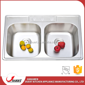 OEM accepter qualité assuré inox acier inoxydable 304 double vasque évier de cuisine commerciale - Product Image 1