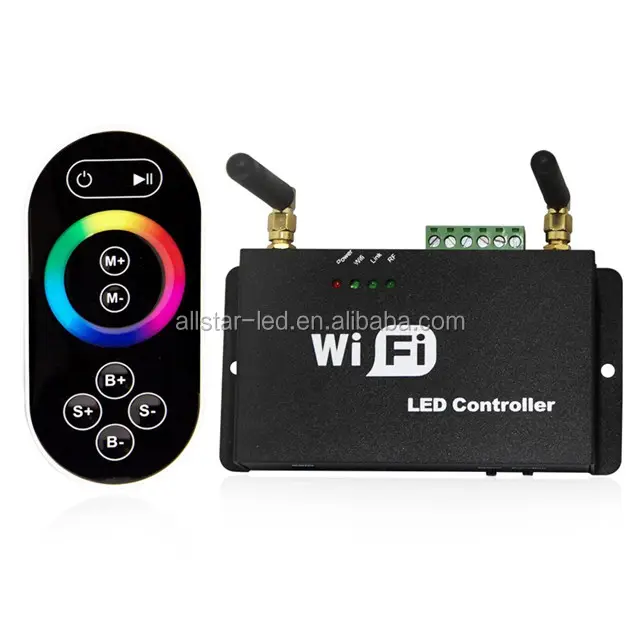 All Purpose WiFi LED Controller with RF Remote Multi-zone RGB/Dual/Single Color LED Dimmer Controller 16 Separate SSID