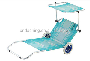 Chaises longues en aluminium Produit d'extérieur Chaise de <span class=keywords><strong>plage</strong></span> pliable Auvent pare-soleil Chaises longues de <span class=keywords><strong>plage</strong></span> pas chères <span class=keywords><strong>avec</strong></span> roulettes - Product Image 2
