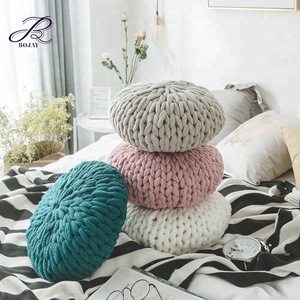 <strong>Round</strong> Chunky Knit Throw Pillow 100% Acrylic Decorative Pillow Chunky Knit <strong>Cushion</strong> - Product Image 6