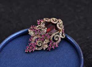 Mode Clear Crystal Rhinestone Vergulde <span class=keywords><strong>Chinese</strong></span> <span class=keywords><strong>Redbud</strong></span> Bloem Broche Pin Sieraden Vrouwen Broches voor Sjaal - Product Image 5