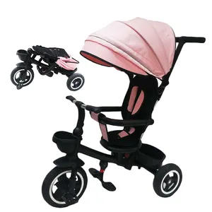 Online verzending goedkope prijs kinderwagen 3 in 1 beste baby driewieler met push handvat en luifel