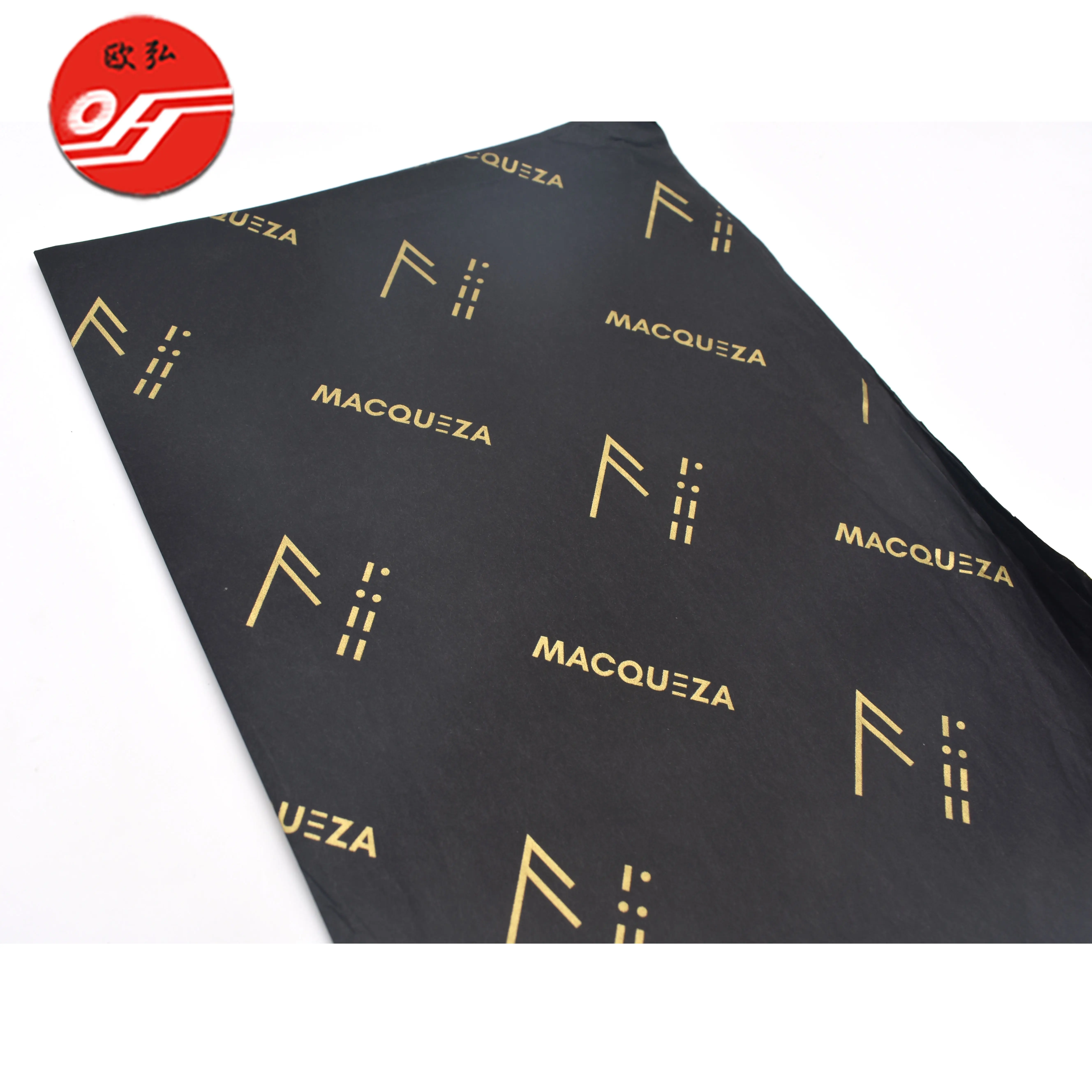 Beste Qualität Angepasst Weiß Basierend Gold Name Silk Tissue Papier für Verpackung Geschenk