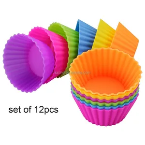 Forros de silicone Cupcake Cupcake Reutilizáveis mais vendidos, copos para assar, forros de silicone aprovados para produtos comestíveis