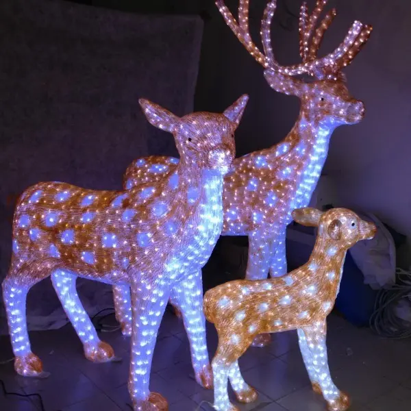 Custom Outdoor Decoration Light Animal Shaped 3D LED Christmas Light Reindeer