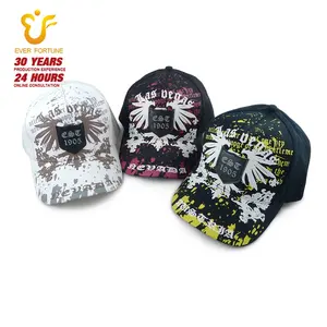 Hete Verkoop Mode Custom Geborduurde Honkbal Hoed Patch Logo Puff Print Distressed Cap Hiphop Verstelbare Unisex Cool