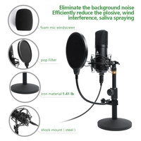 Kit de microphone à condensateur professionnel MAONO USB Plug and Play avec microphone de podcasting et de gaming entièrement en métal