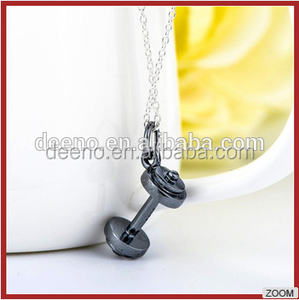 Colgante de pesas con mancuernas, collar de Fitness, joyería personalizada, resistente al agua, para gimnasio, venta al por mayor de fábrica - Product Image 6