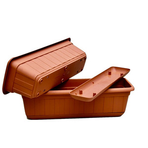 Plastic Terracotta Flower Pot High-Density Plastic <strong>Planter</strong> &amp; Flower <strong>Window</strong> <strong>Box</strong> 18" Set of 2 Units - Product Image 1