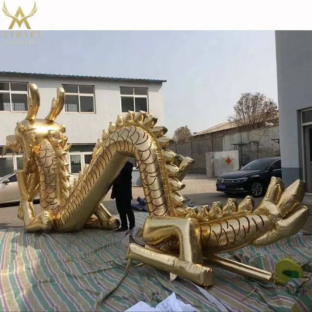 Chinese Nieuwe Jaar Decoraties Mascottes Giant Opblaasbare Gouden Draak