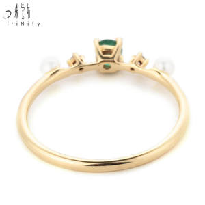 Bague rétro en or 18K avec diamant naturel de haute qualité, Design Simple pour femme - Product Image 4