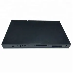 black anodized aluminium sheet metal stamping bending welding forming fabrication electronic enclosure with front panel