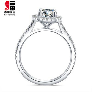 18K oro halo impostazione di un carato rotondo moissanite anello per la cerimonia nuziale - Product Image 3