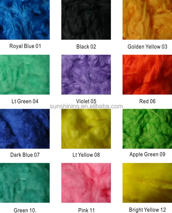 Viscose Staple Fiber color dyed fast shipment, little order acceptable