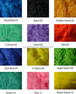 Viscose staple fibra colorida envio rápido, pequeno pedido aceitável