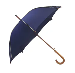 Umbrella Manufacturer China 2023 China Supplier 23" Promotional Wooden Umbrella High Quality Luxury Wooden Handle Straight Umbrella