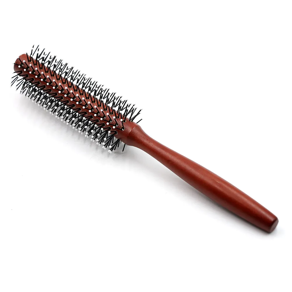 Peignes en bois à cheveux pour coiffeur professionnel, brosse ronde, soin des cheveux, antistatique