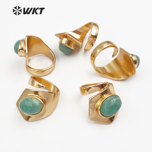 WT-R310 Wholesale Metal Electroplated Stone <strong>Ring</strong> Adjustable <strong>Rings</strong> Geometric Shape Elegant for <strong>Jade</strong> <strong>Rings</strong> - Product Image 4