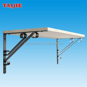 Montado en la pared de madera estante de apoyo soporte con bisagras - Product Image 1
